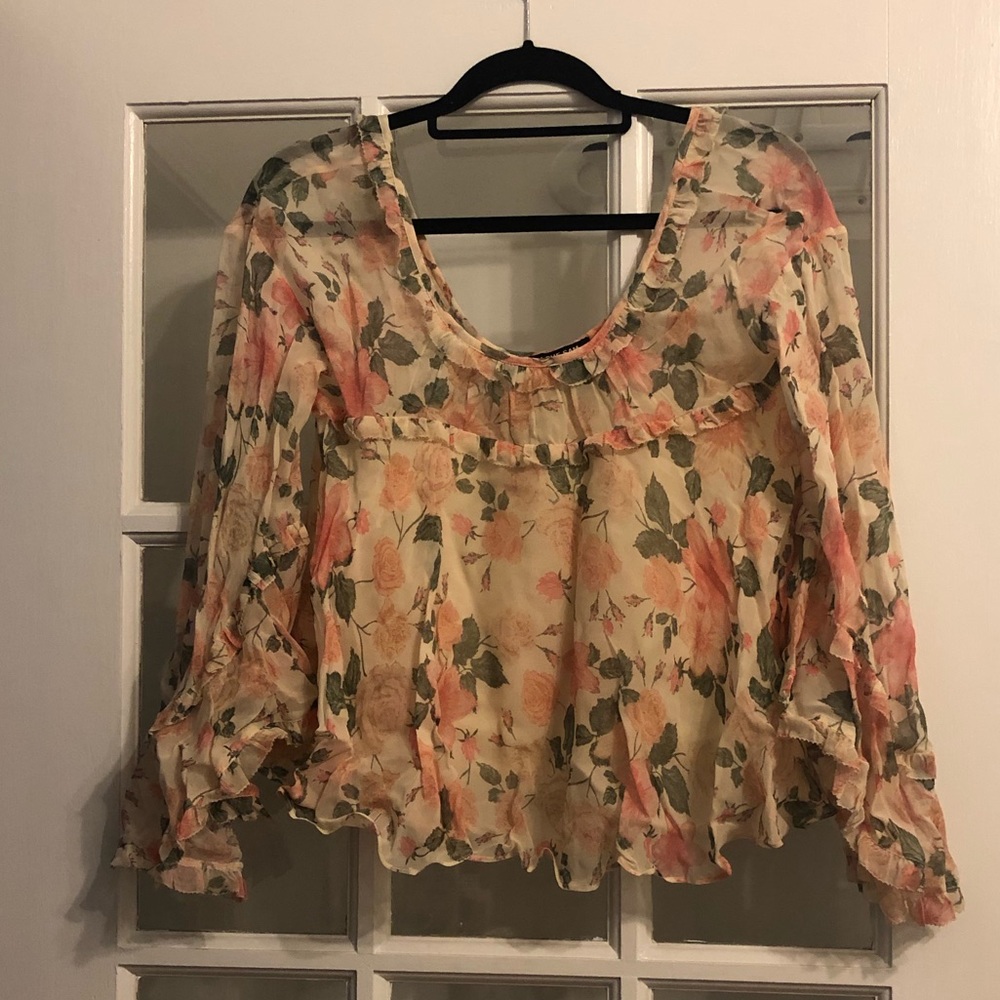 Love Sam floral bell sleeve top
